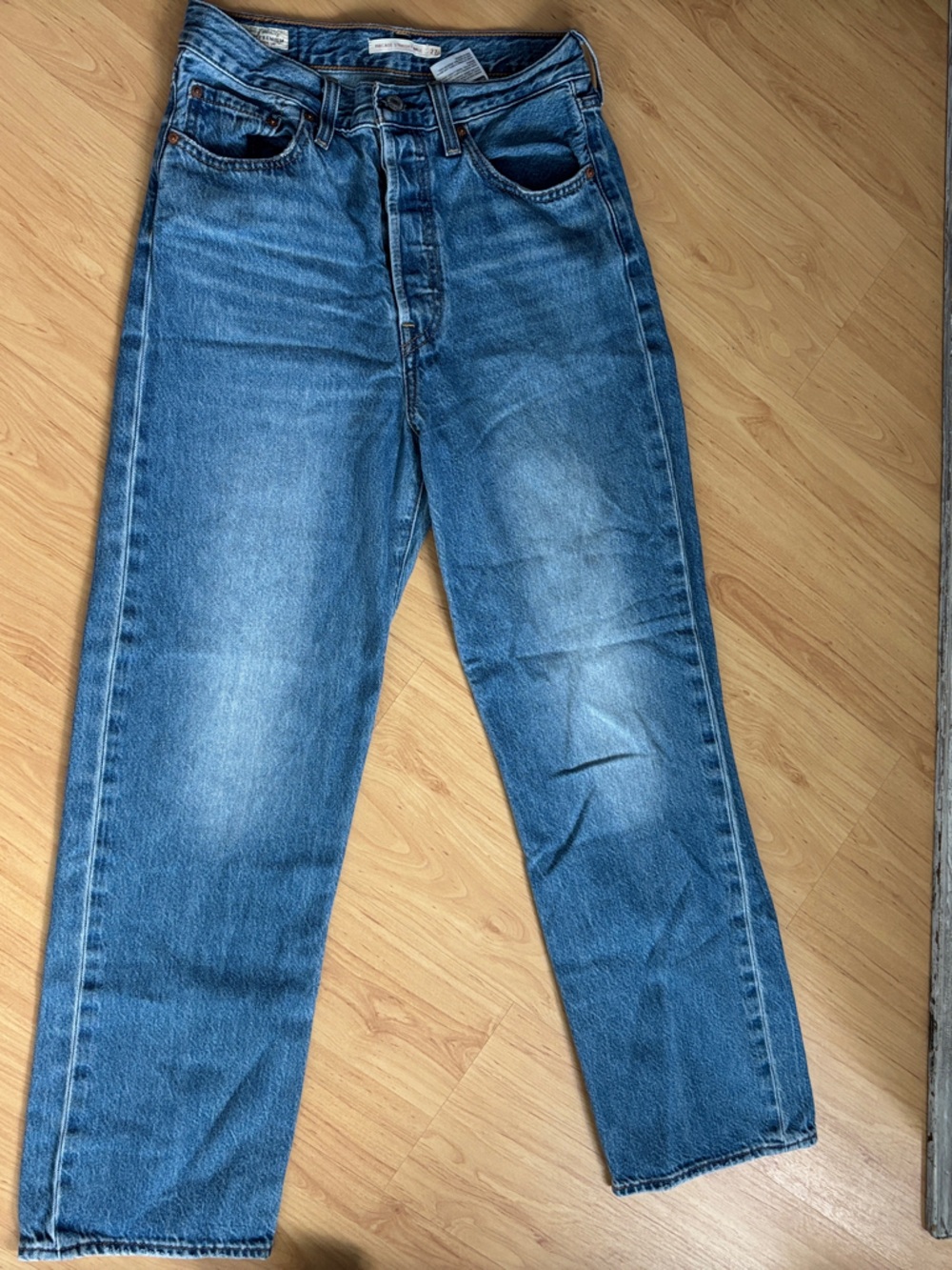 Levi's Ribcage Straight Ankle Blue Denim Jeans